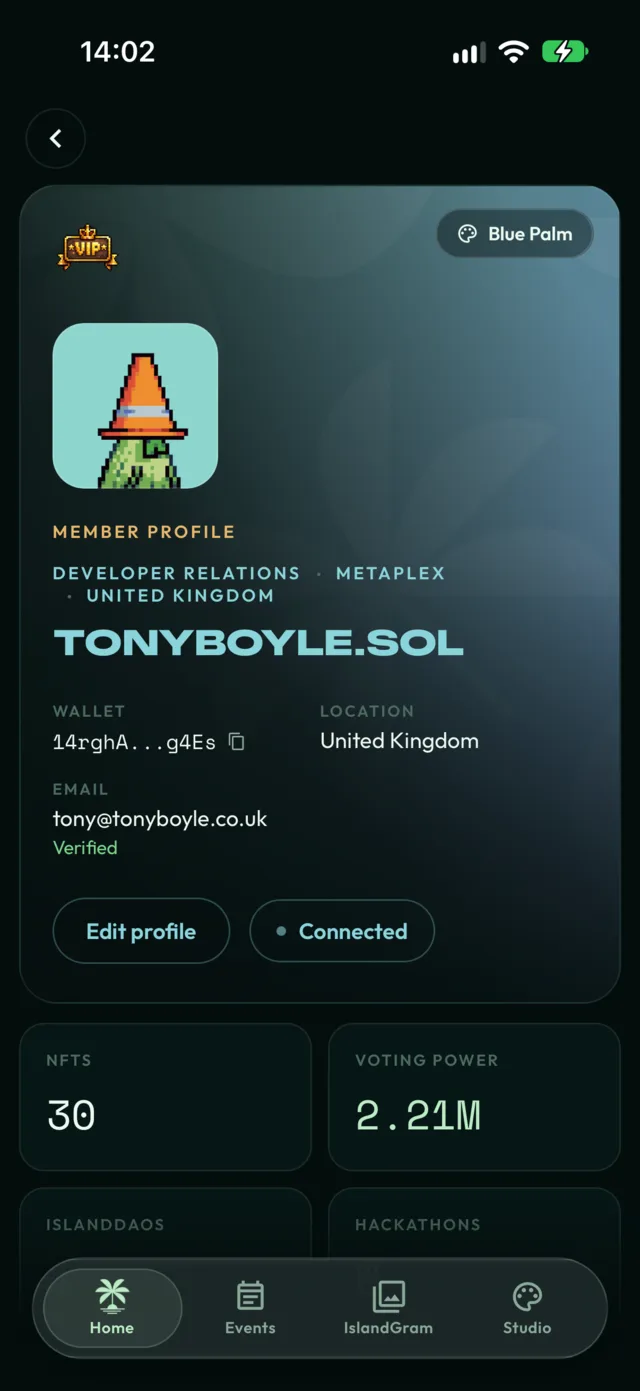 A member profile and Builder Pass